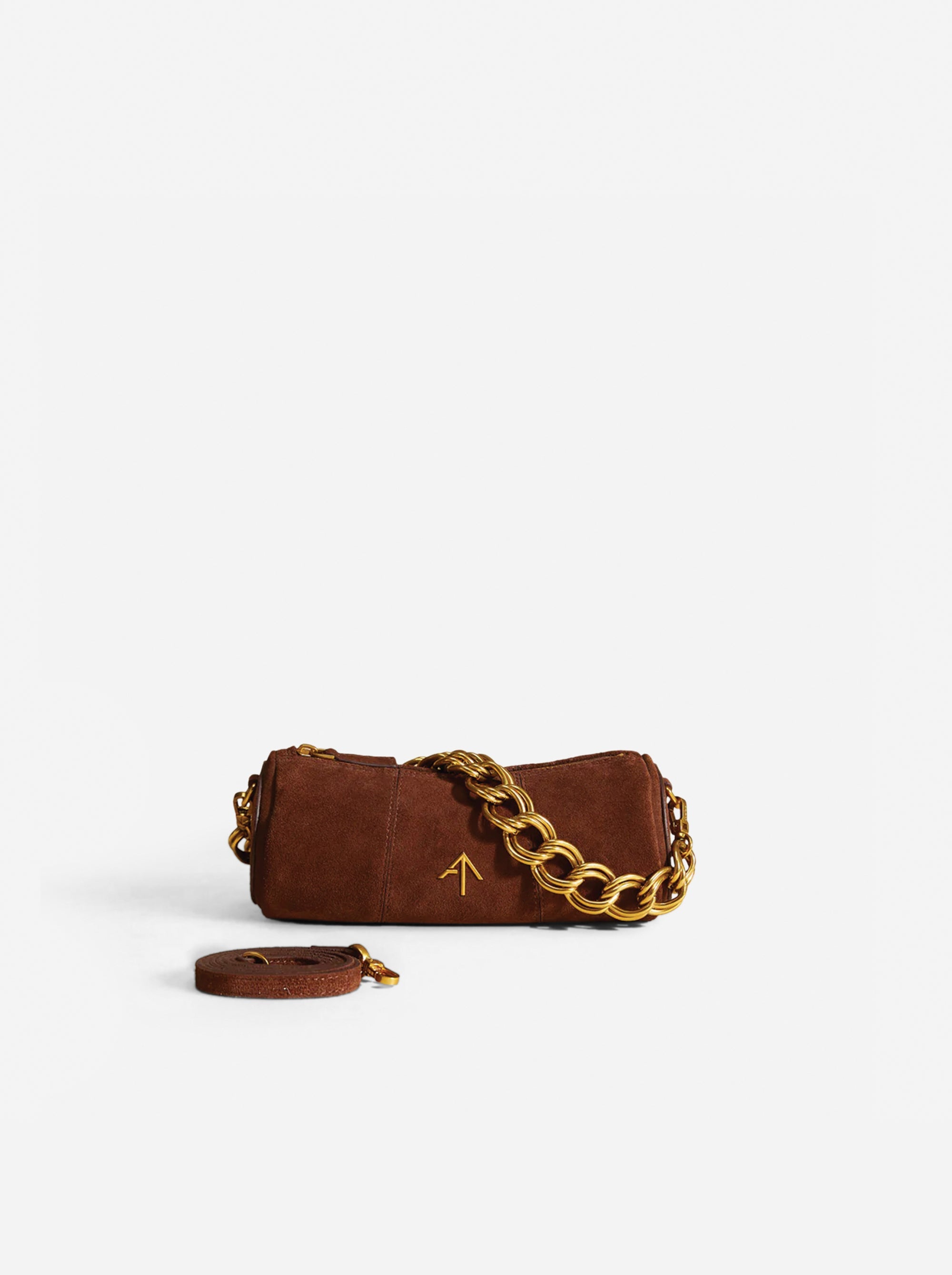 XX Mini Cylinder Chocolate Suede Leather