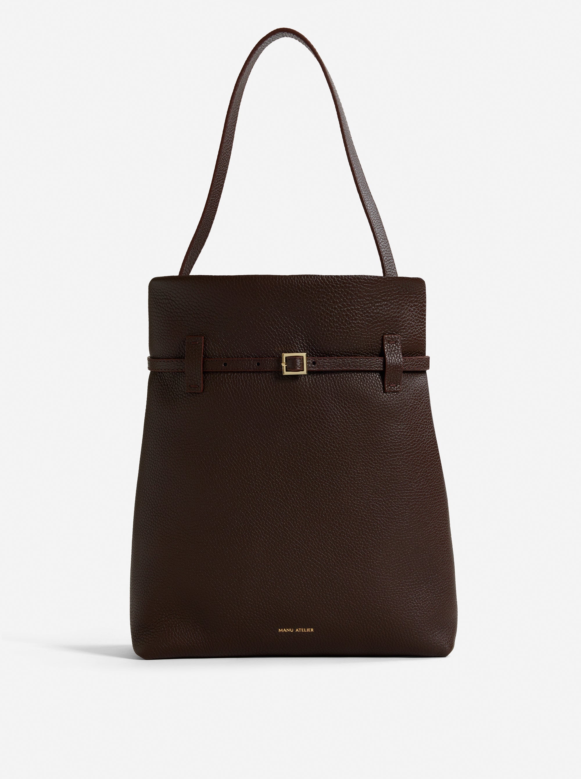 Tote Du Jour Calf Skin Leather Deep Brown
