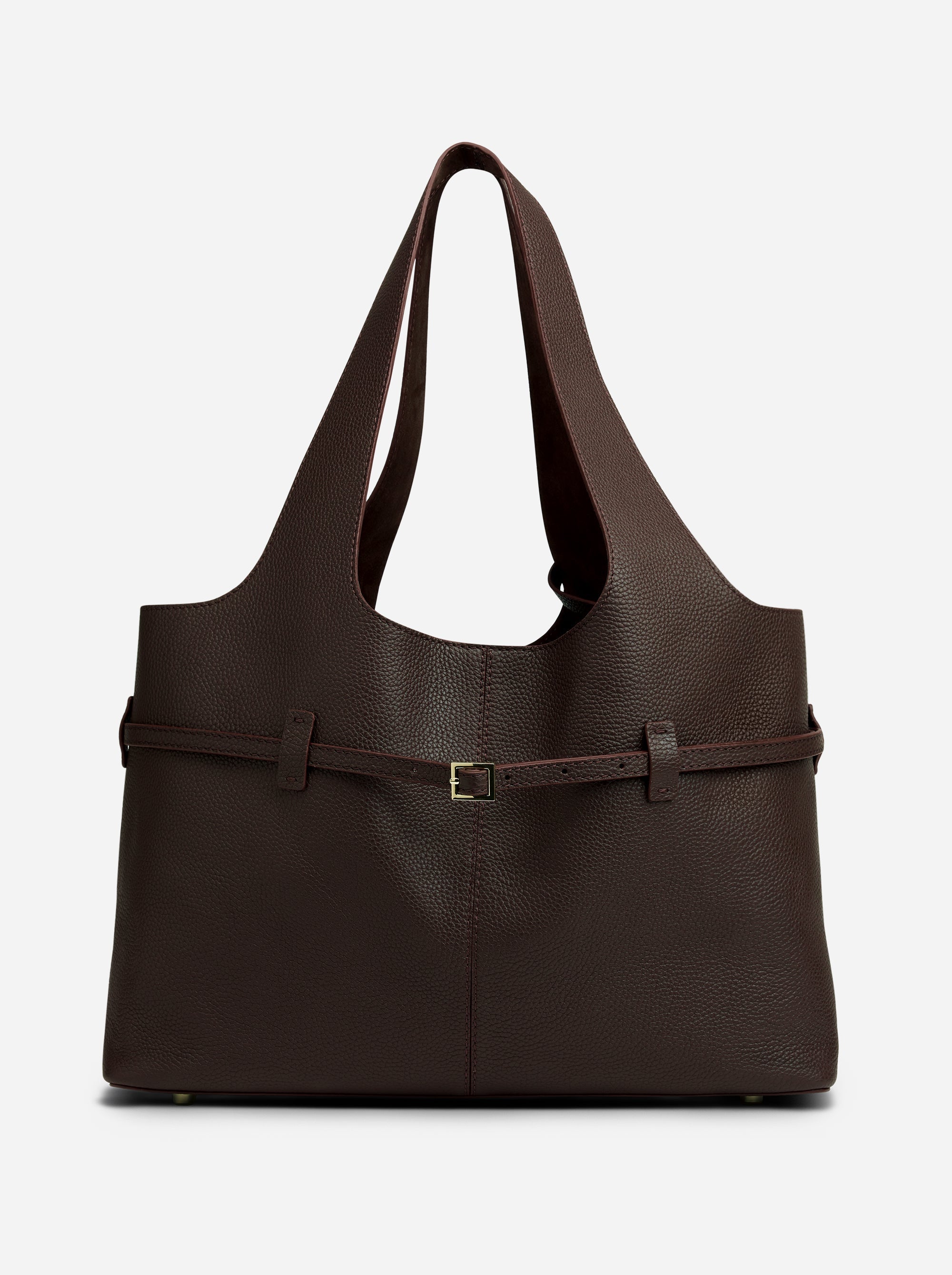 Cambon Cabas Deep Brown Calf Leather Front