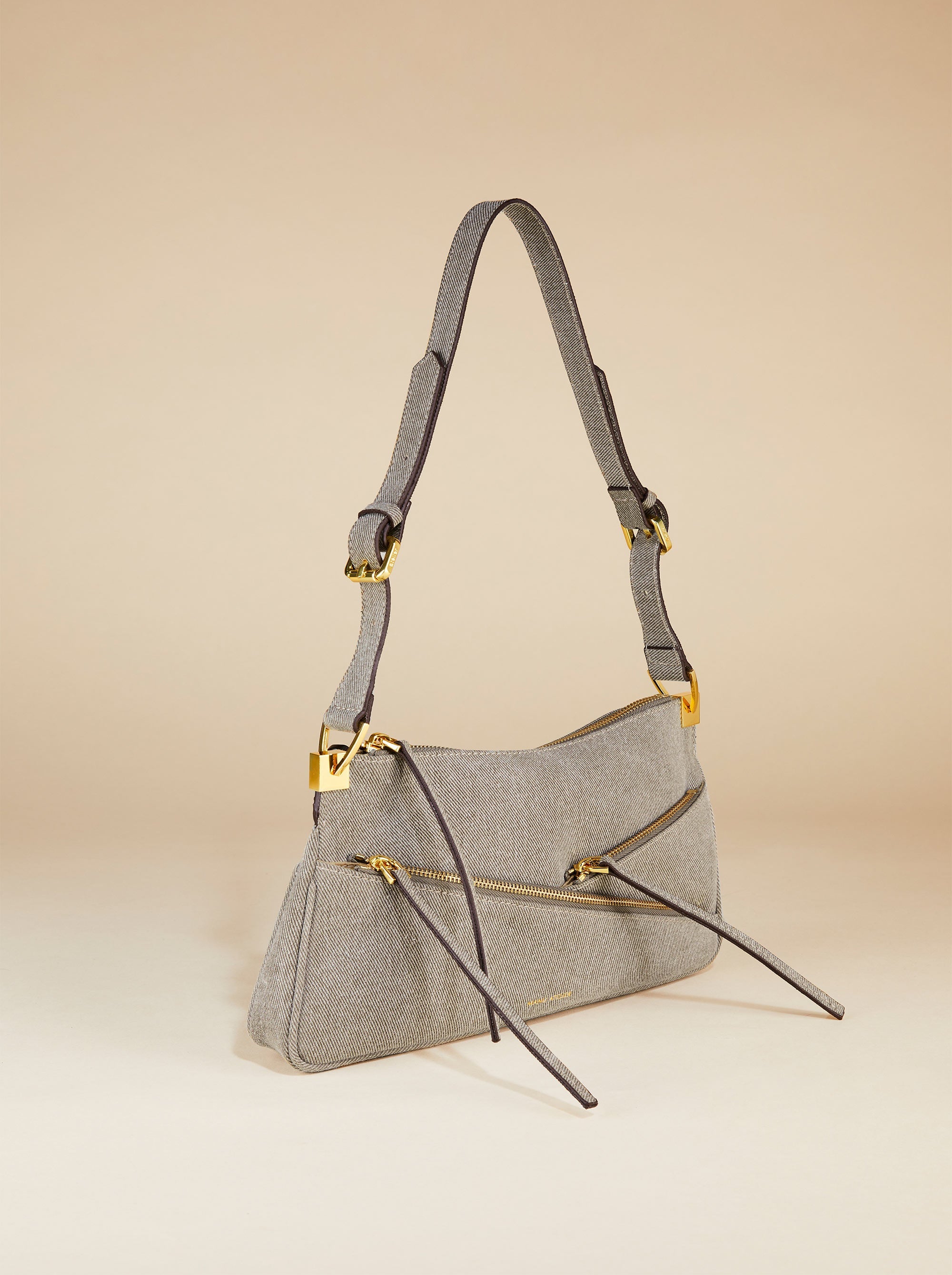 Three Zipped Gray Denim Side