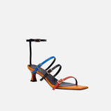 Naomi Sandals Pale Orange & Black & Matisse Blue Soft