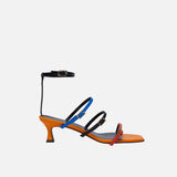 Naomi Sandals Pale Orange & Black & Matisse Blue Soft