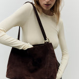 Eterno Deep Brown Suede on Model