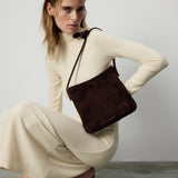 Fidele Deep Brown Suede on Model