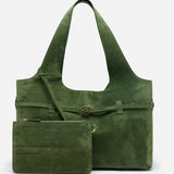 Cambon Cabas Velvet Green Suede inside