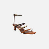 Naomi Sandals Orange Camel & Vanilla & Black & Khaki Soft Side