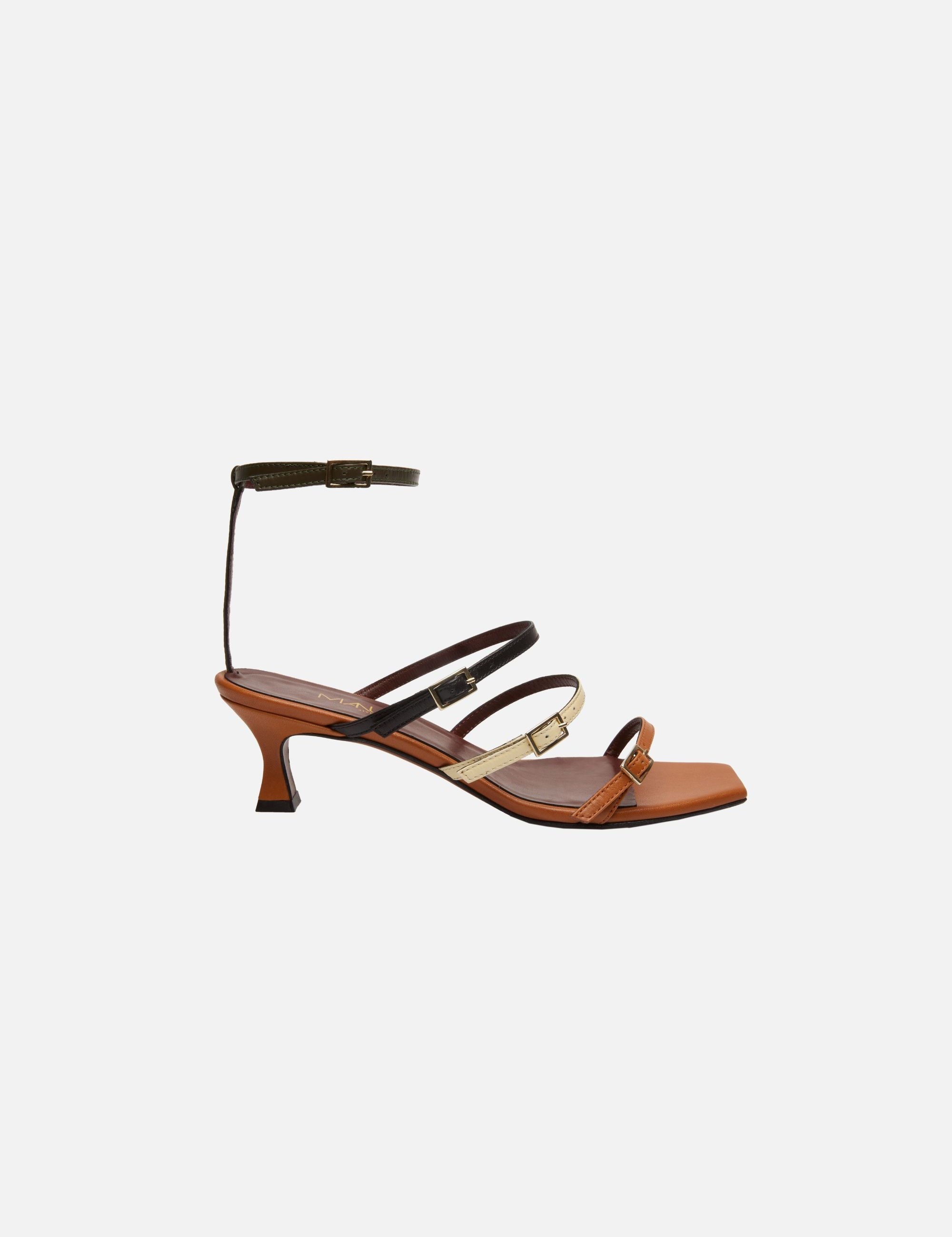 Naomi Sandals Orange Camel & Vanilla & Black & Khaki Soft