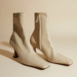 Duck Boots Stretch Vegan Leather Light Grey