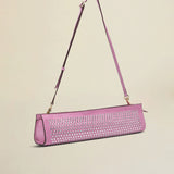 Pencil Box Cyclamen Suede with Crystals Side