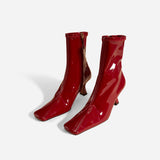Duck Boots Stretch Vegan Patent Red