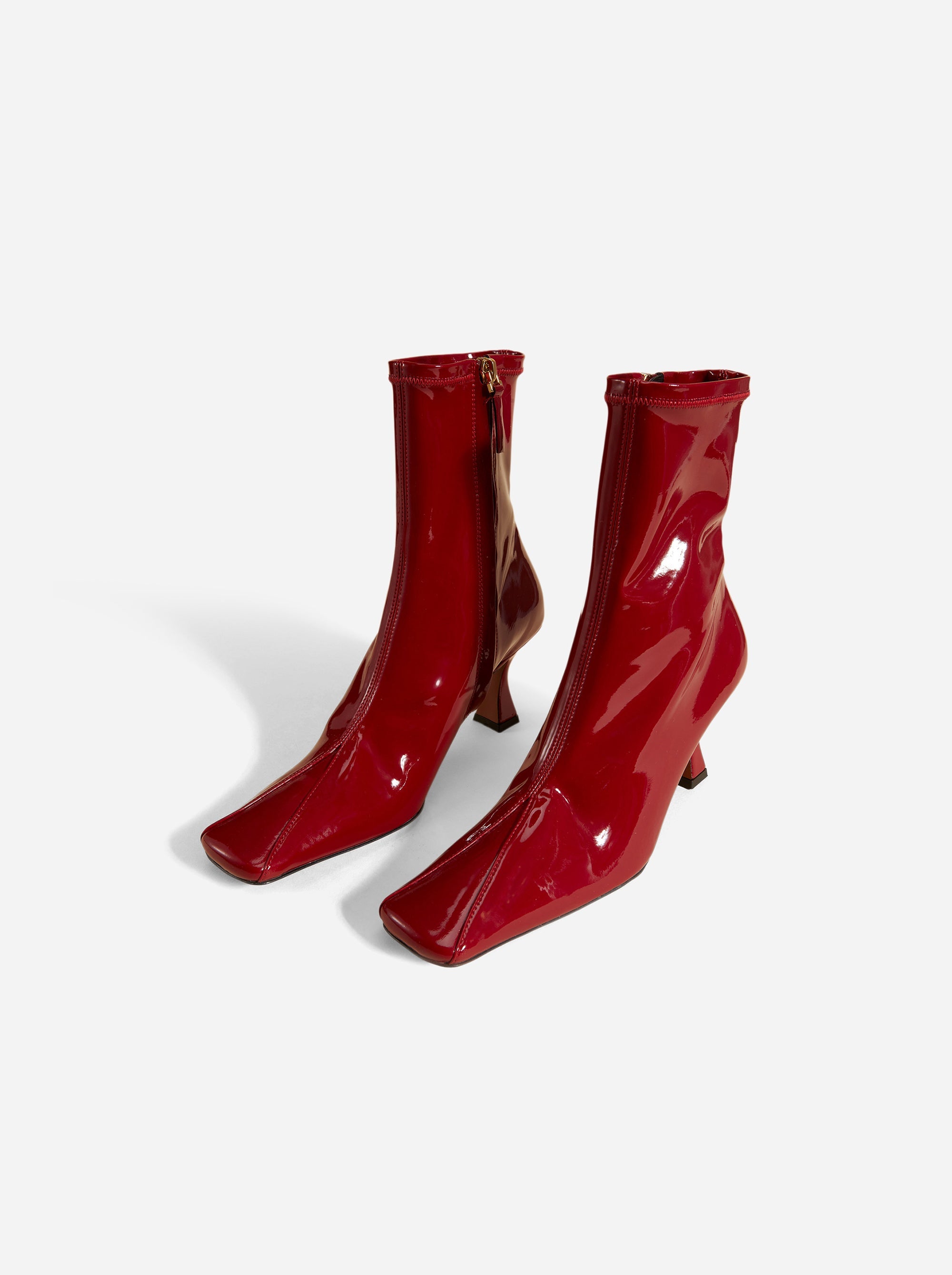 Duck Boots Stretch Vegan Patent Red
