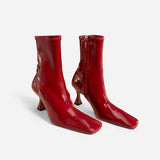 Duck Boots Stretch Vegan Patent Red