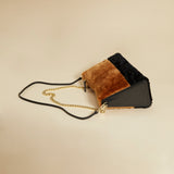 Prism Chain Shearling Calf Leather Safari&Black 3