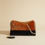 Prism Chain Shearling Calf Leather Safari&Black 