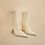 Pointy Toe Ankle Boots Vanilla
