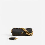 XX Mini Cylinder Calf Skin Leather Black Front