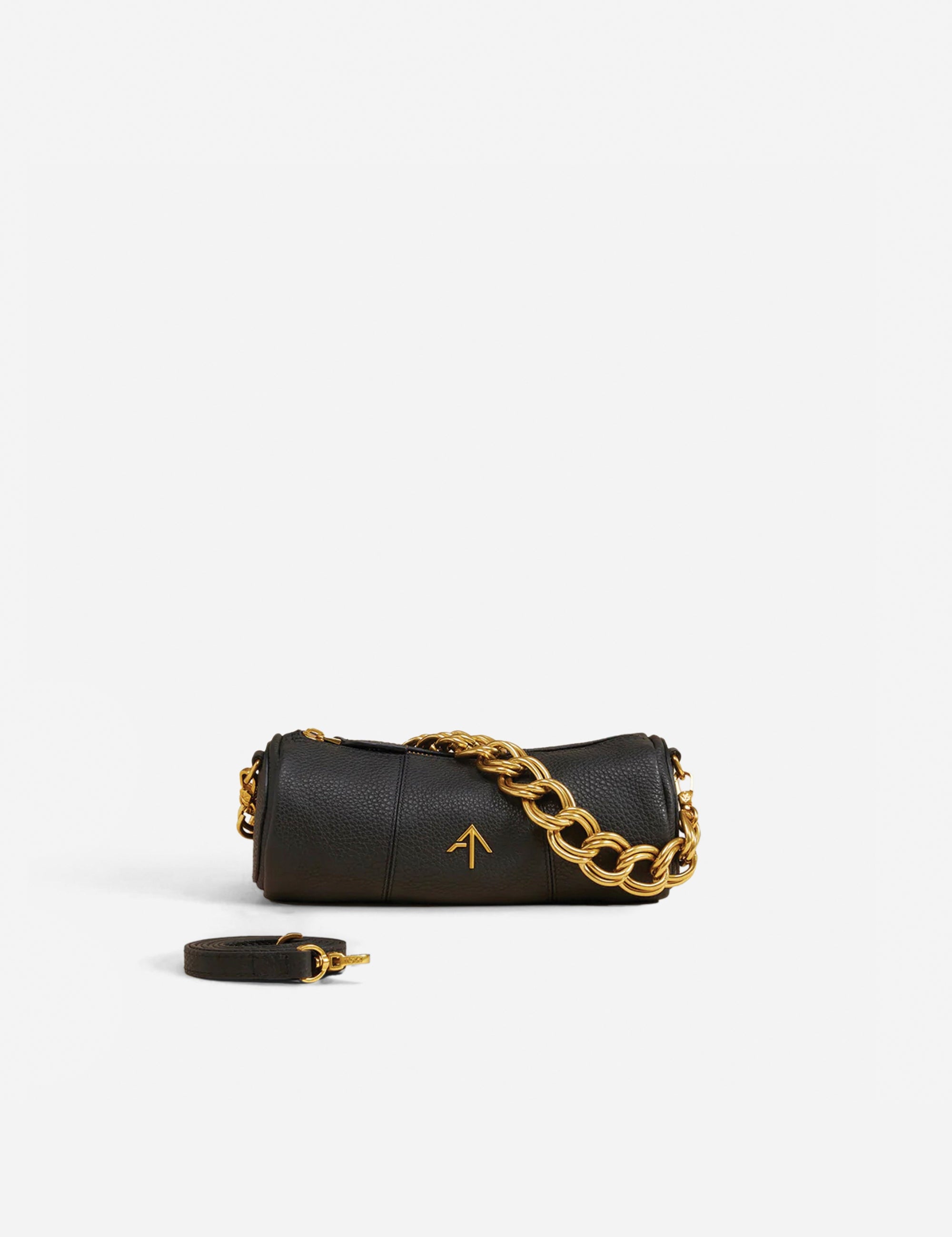 XX Mini Cylinder Calf Skin Leather Black Front