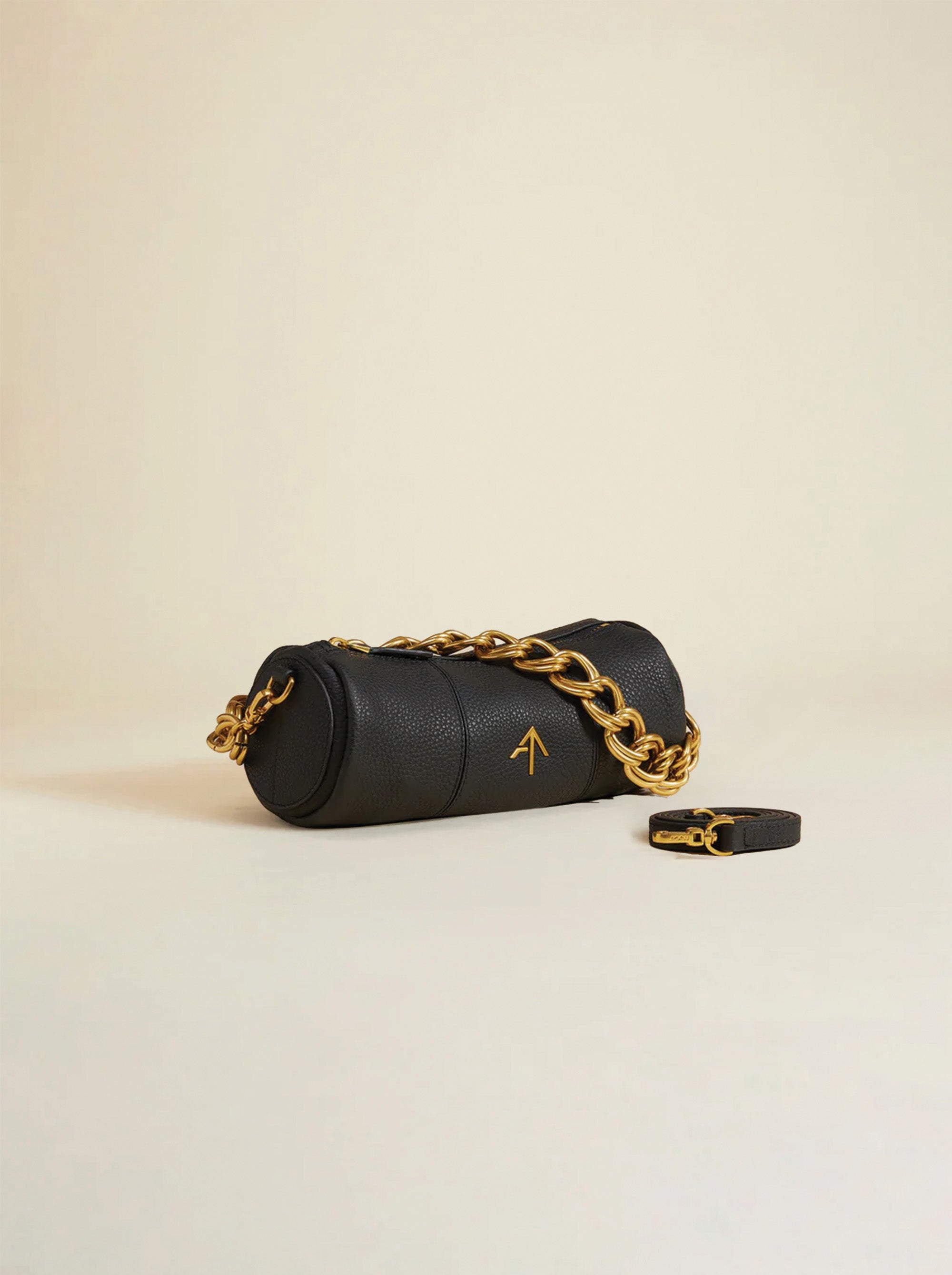 XX Mini Cylinder Calf Skin Leather Black 2 