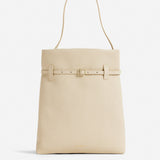 Tote Du Jour Calf Skin Leather Vanilla Front