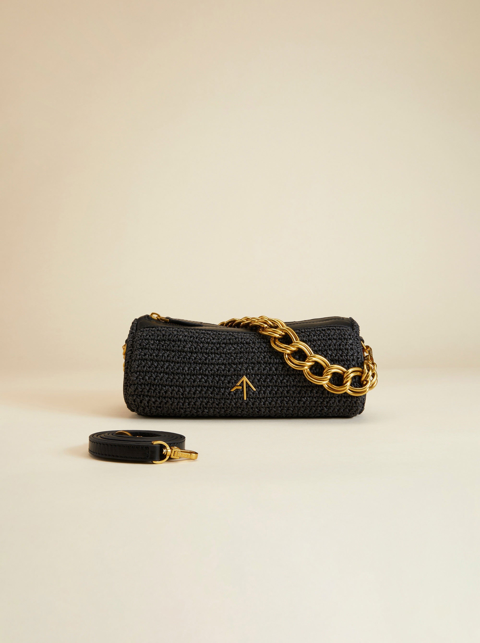 XX Mini Cylinder Handwoven Crochet Black 
