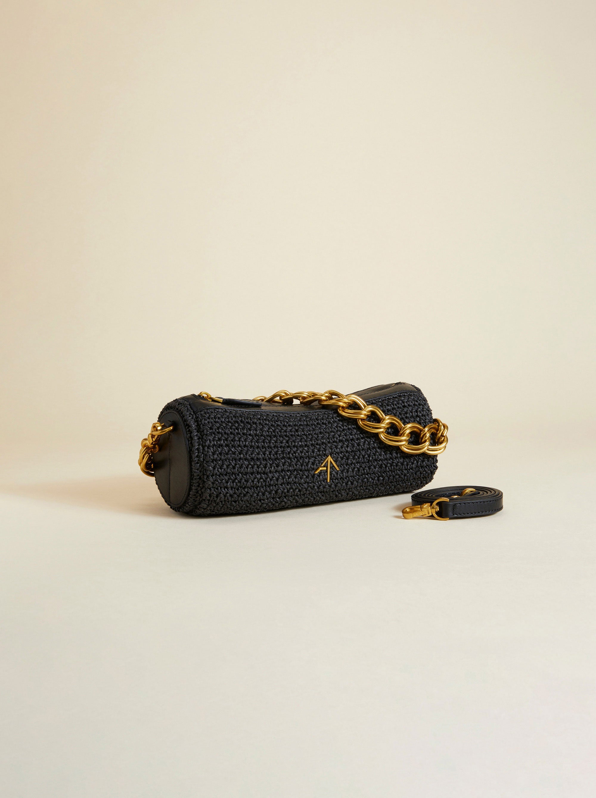 XX Mini Cylinder Handwoven Crochet Black 2 