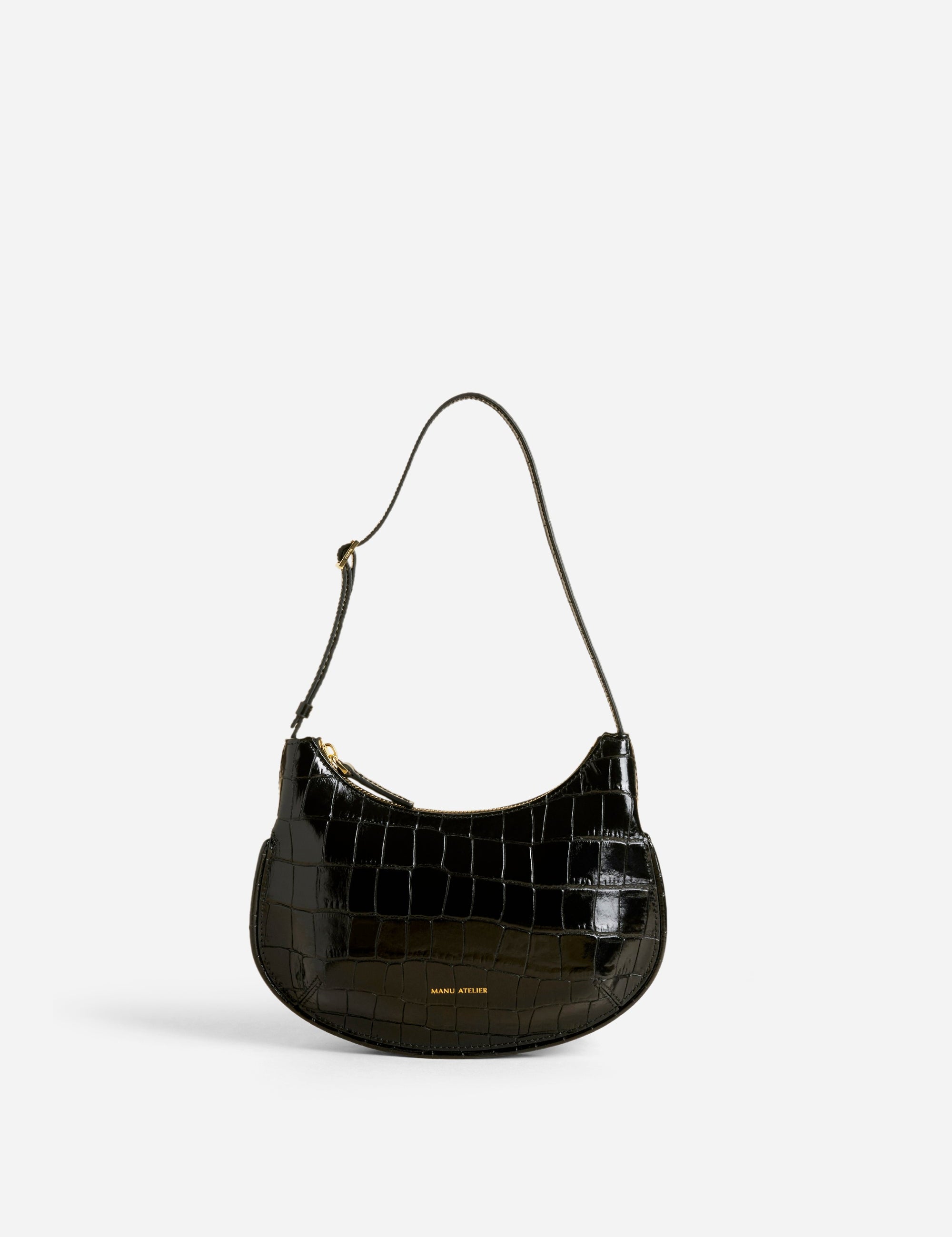 Ilda Croc Embossed Calf Leather Black
