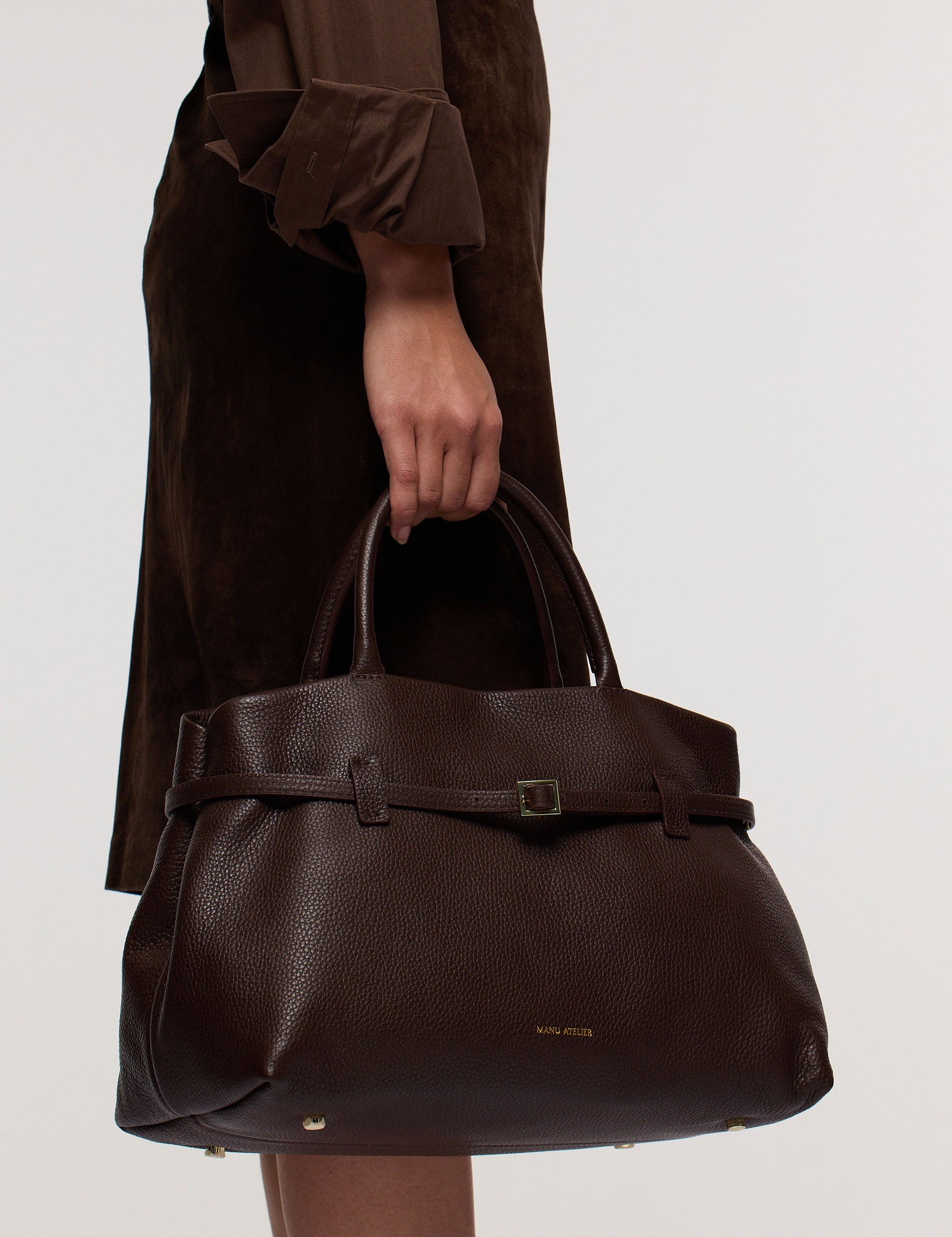 Le Cambon 35 Calf Skin Leather Deep Brown with a model 