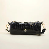 Cylinder Croc Embossed Calf Leather Black 2