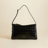 Prism Croc Embossed Calf Leather Black 