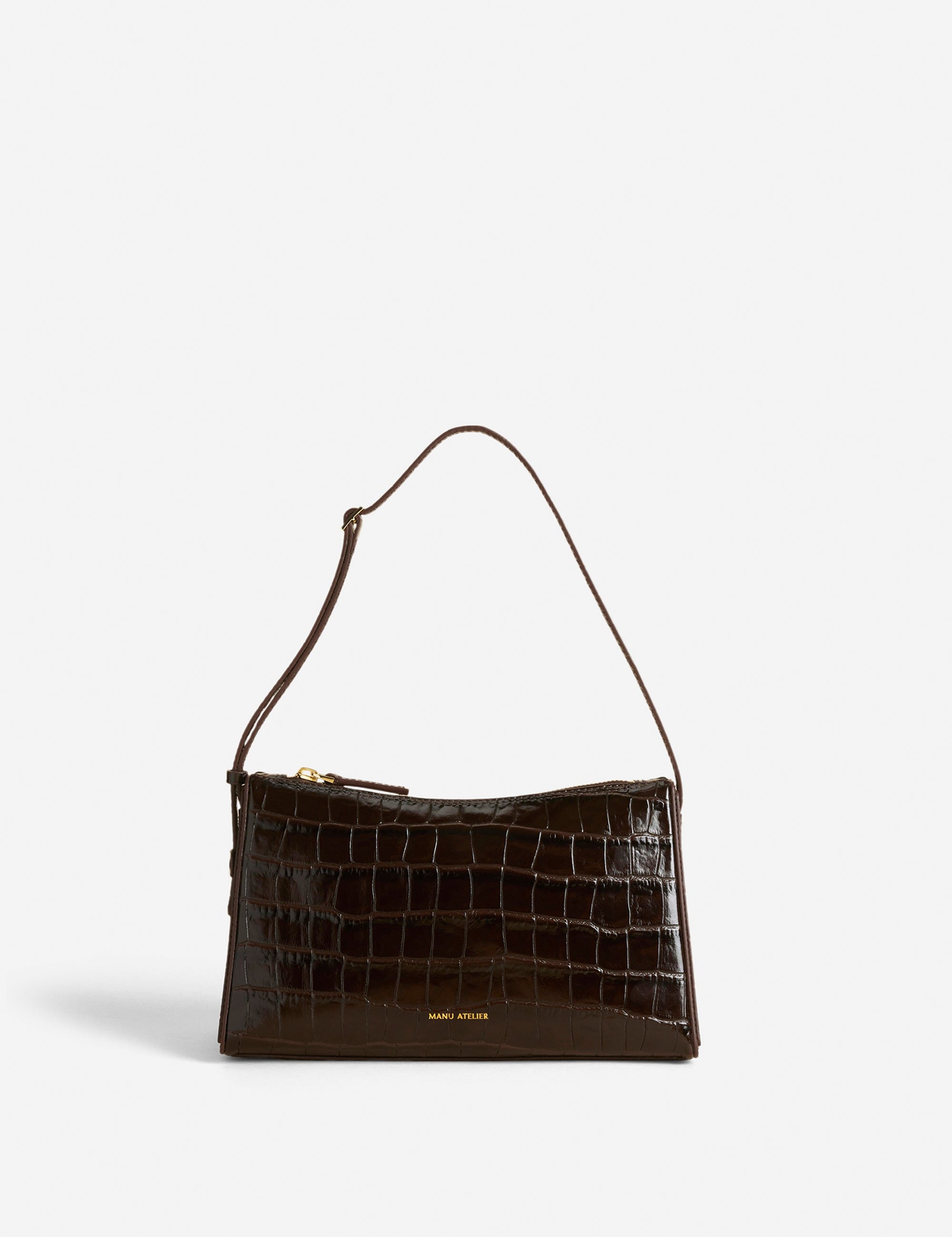 Prism Croc Embossed Calf Leather Brown