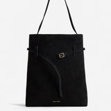 Tote du Jour Black Suede Open Front