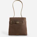 Mini Tote Du Jour Full Grain Nubuck Leather Taupe 