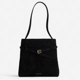 Mini Tote du Jour Black Suede Open Front