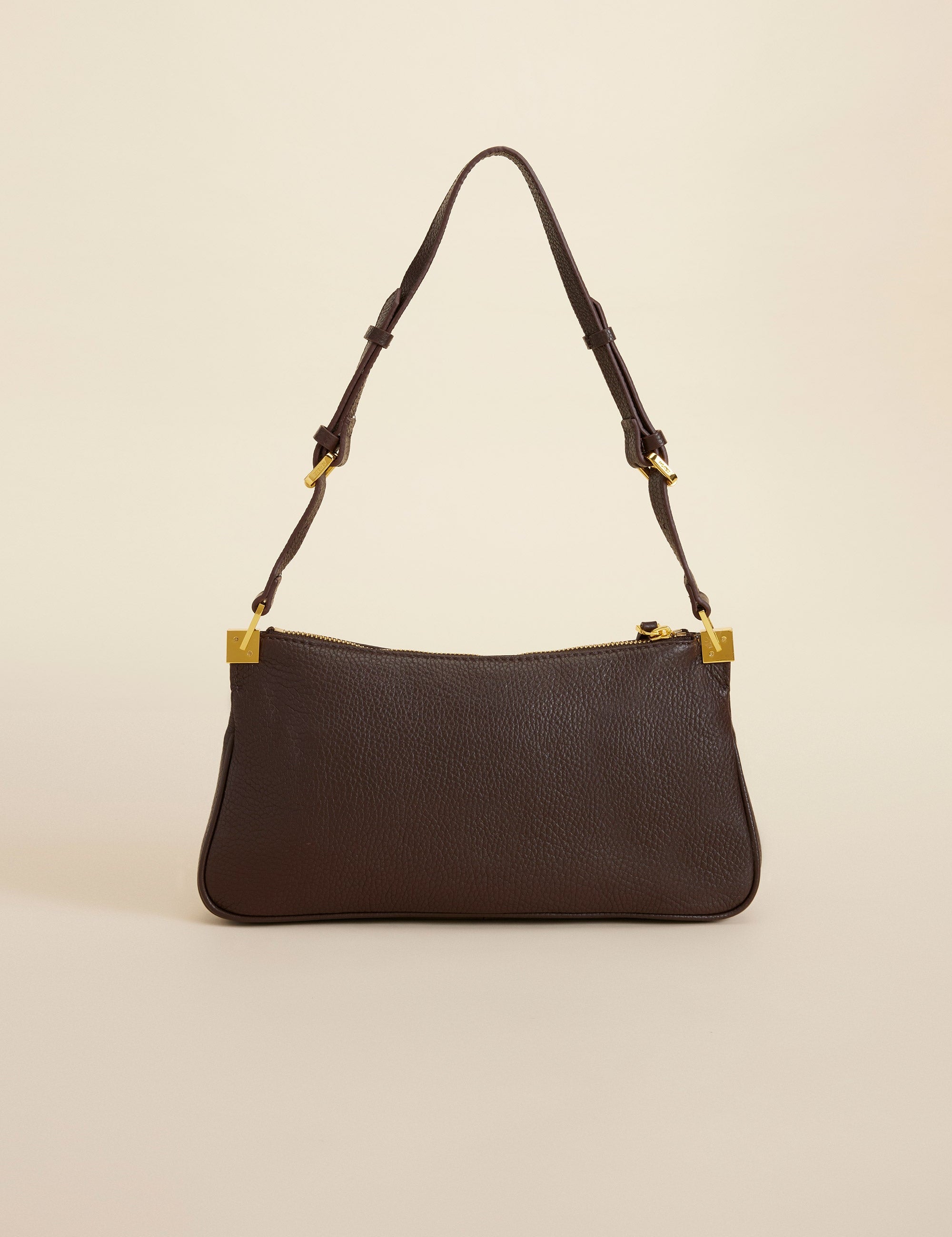 Three Zipped Baguette Deep Brown 