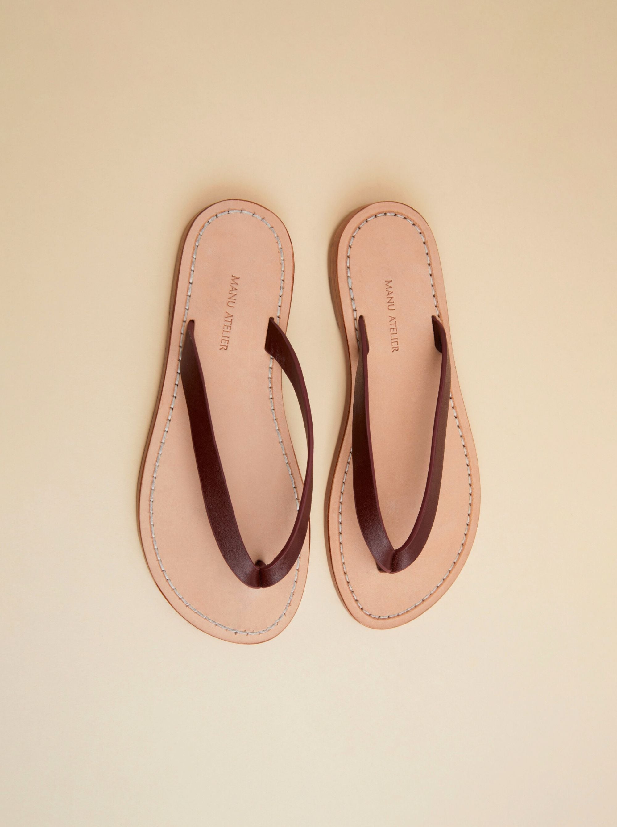 Manu Flip-Flops Reddish Brown Soft