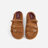 Cage Chunky Slides Sigaro Suede