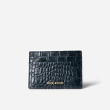 Manu Cardholder Navy Croc Embossed