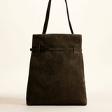 Tote du Jour Tobacco Green Suede Leather Back