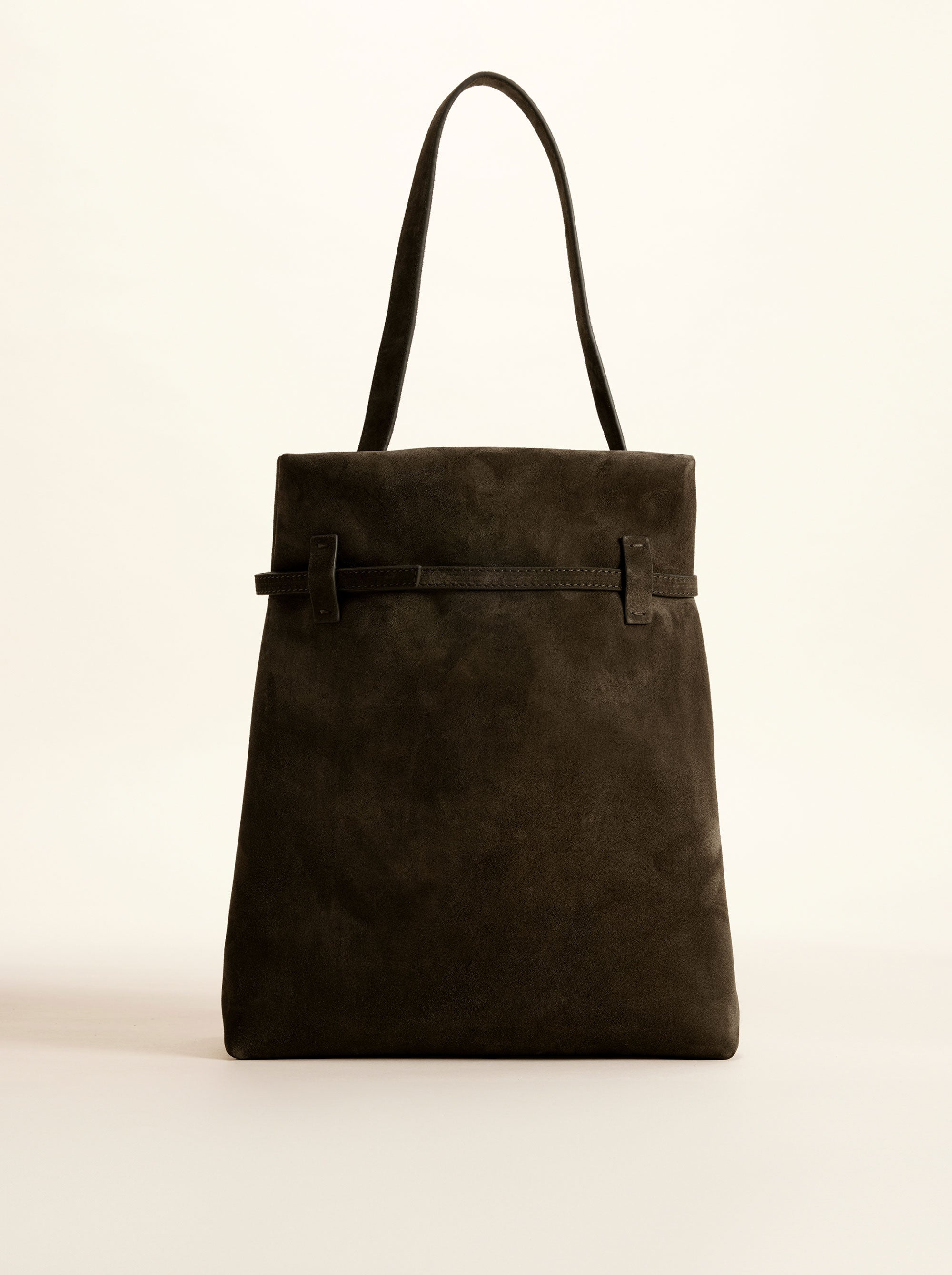Tote du Jour Tobacco Green Suede Leather Back