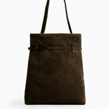 Tote Du Jour Tobacco Green Suede