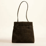 Mini Tote du Jour Tobacco Green Suede Back