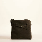 Mini Tote du Jour Tobacco Green Suede Front 01