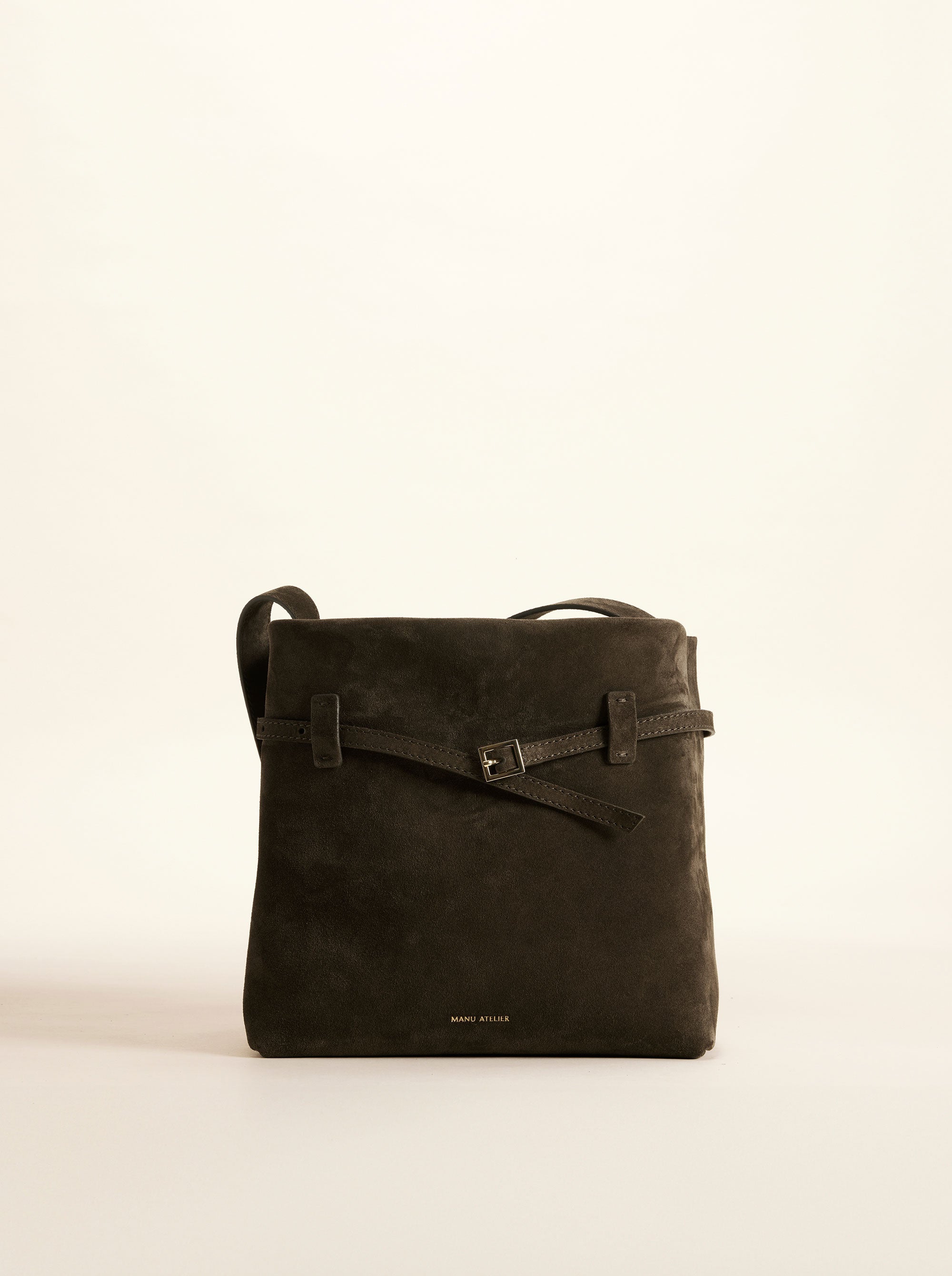 Mini Tote du Jour Tobacco Green Suede Front 01
