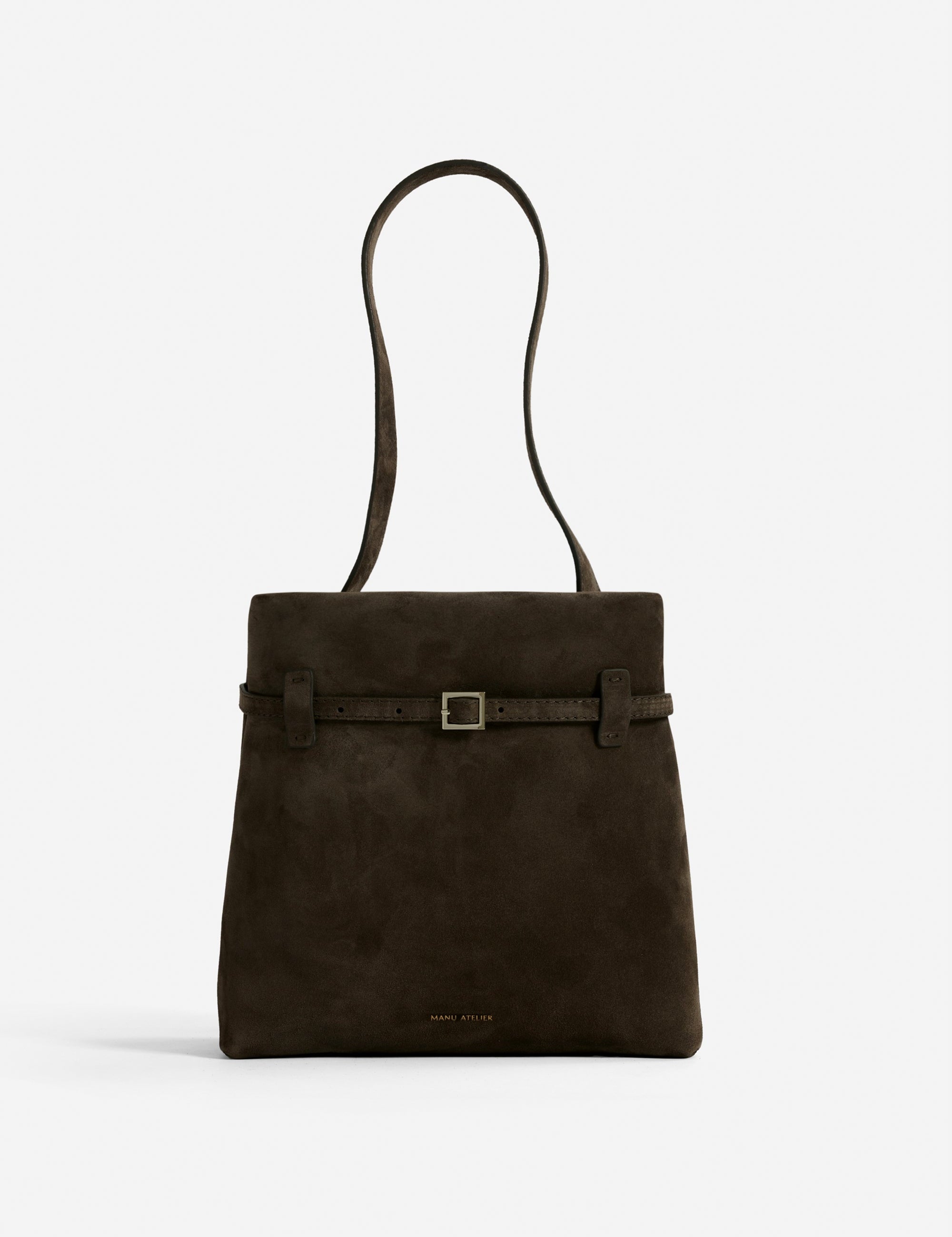 Mini Tote du Jour Tobacco Green Suede Front