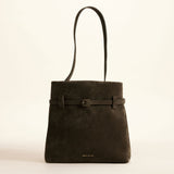 Mini Tote du Jour Tobacco Green Suede Front