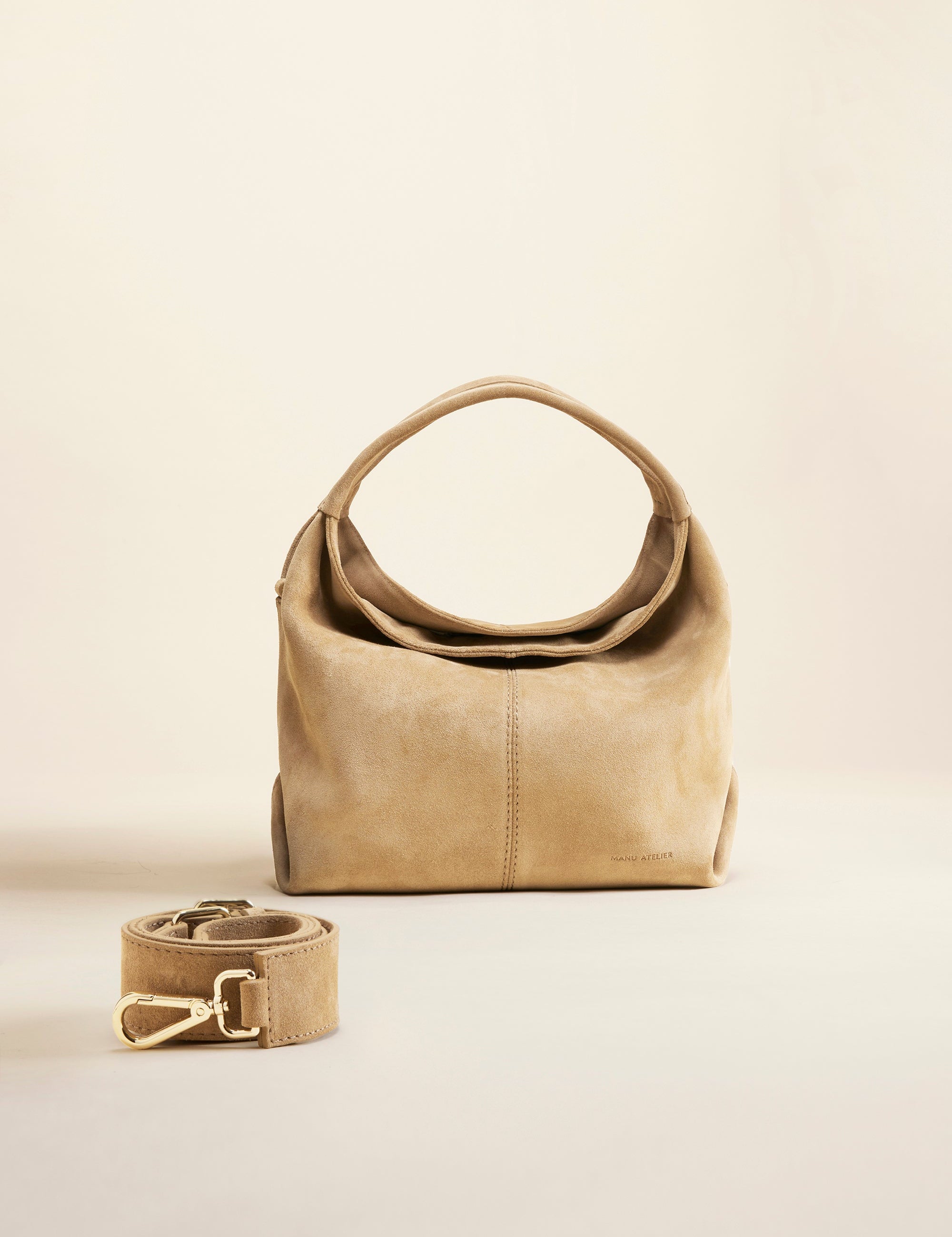 Mini Gala Cachemiere Suede Butter Yellow Bag Front