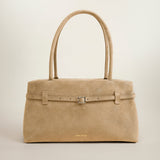 Le Cambon East West Cachemire Suede Butter Yellow Bag Front