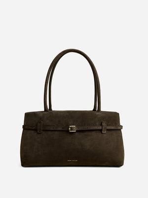 Le Cambon East West Tobacco Green Suede