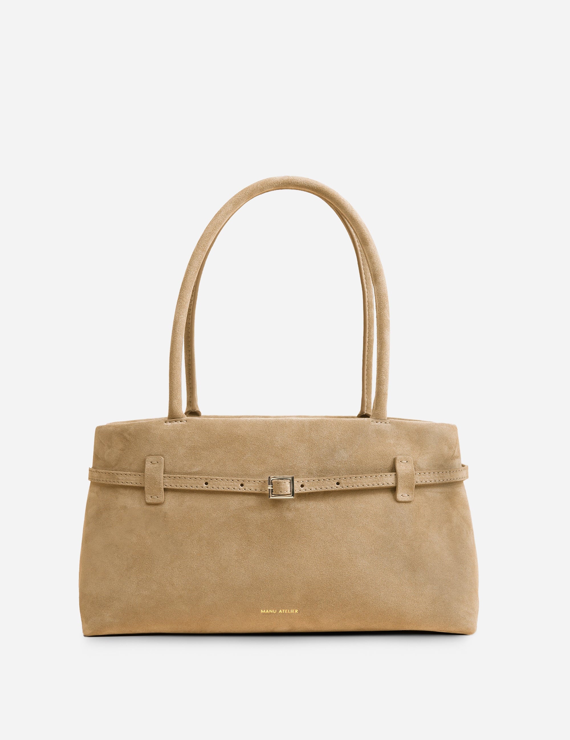 Le Cambon East West Cachemire Suede Butter Yellow Bag Front