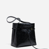 Mini Tote du Jour Black Croc